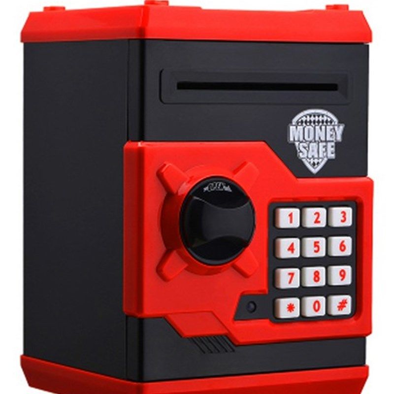 儿童密码箱储蓄罐 玩具保险柜箱存钱罐存取款机自动吸纸迷你ATM机