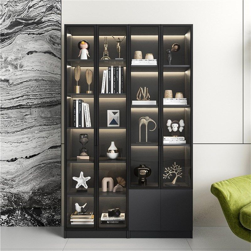 家用书柜带玻璃门储物柜展示柜组合储物柜立柜展示柜收纳柜置物柜,住宅家具,单个书柜,淘宝优惠券,粉丝福利购,淘宝优惠卷