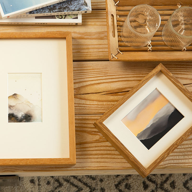 实木装裱画框外框定做任意大尺寸挂墙原木字画裱框定制柚木M 相框