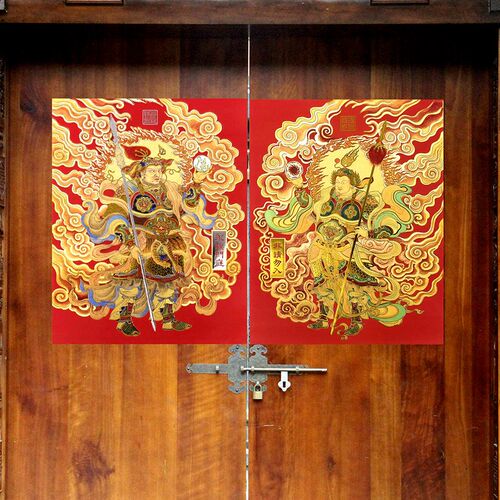 道家尉迟恭秦琼镇宅门神2025蛇新年春节过年年画乔迁搬家门贴装饰