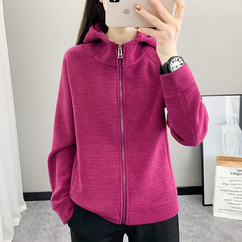 春秋双面绒女外套抓绒衣