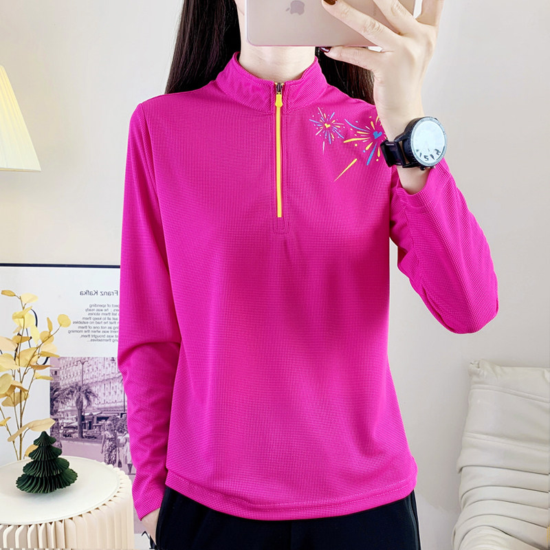 印花速干衣女长袖春夏秋薄款户外跑步运动徒步登山上衣男快干t恤