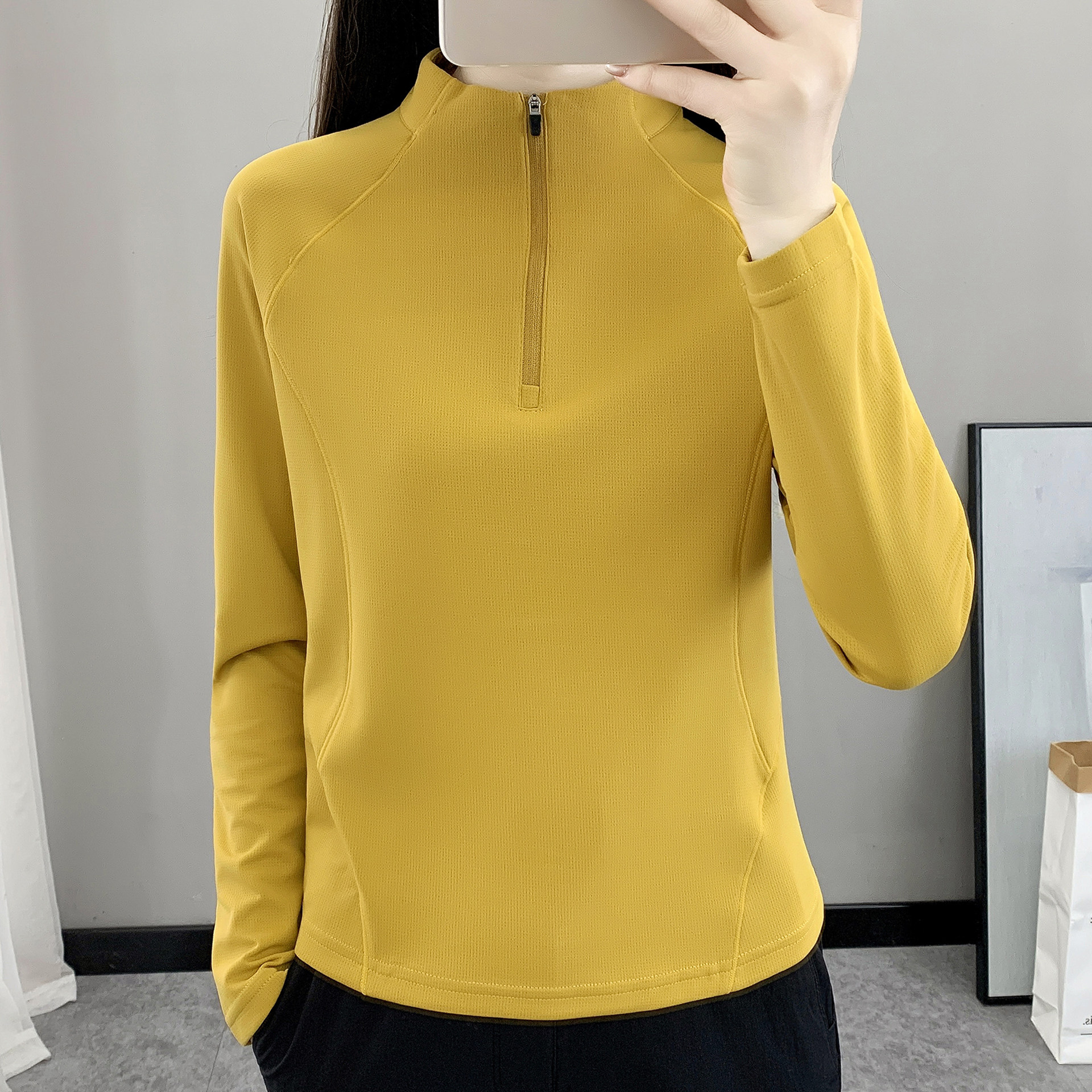 户外运动上衣速干T恤女修身显瘦春夏薄款长袖健身徒步跑步快干衣