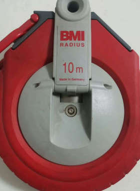 议价德国BMI必耐Radius不锈钢卷尺10米，红色橡胶保护圆壳