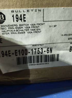 全新AB隔离开关194E-E100-1753-6N，意大利原议价