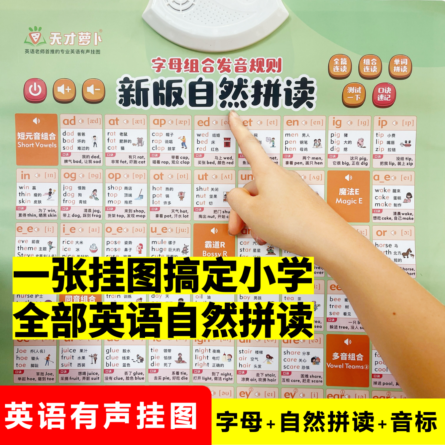 小学英语自然拼读挂图有声点读