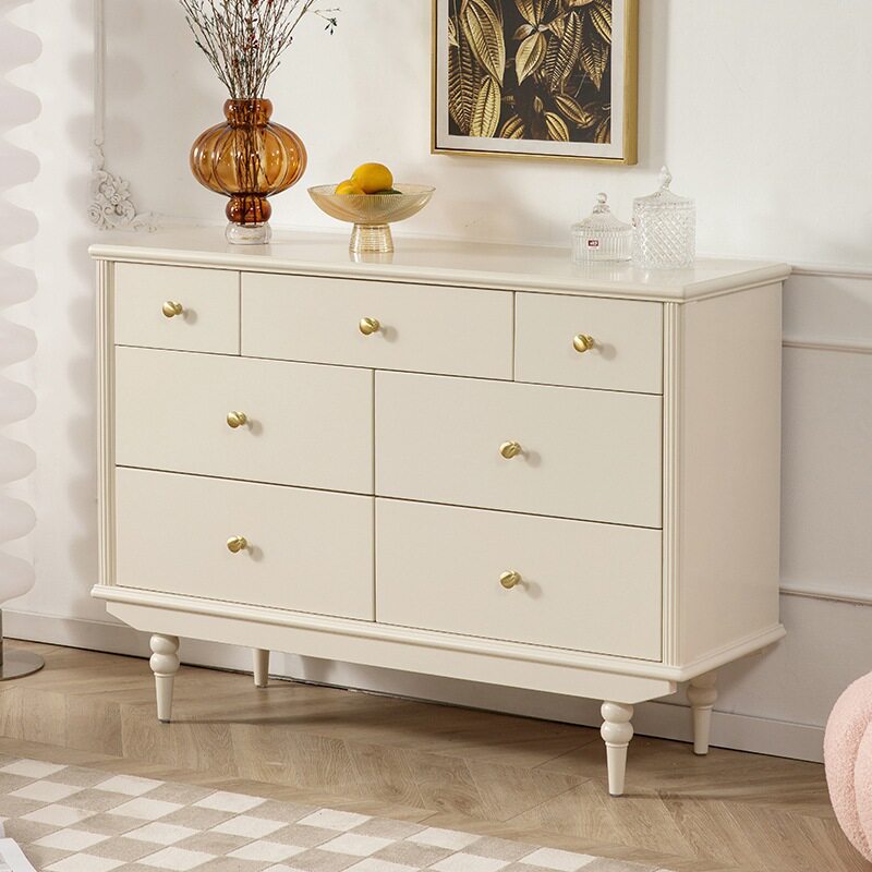 美式乡村全实木七斗柜可定做