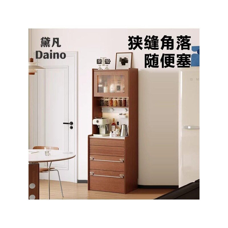 中古风餐边柜实木靠墙一体储