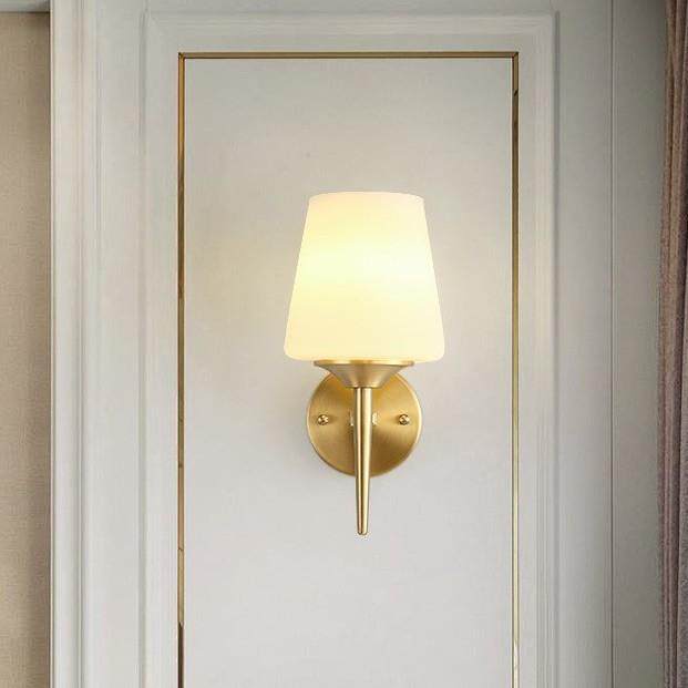 全铜美式壁灯卧室床头灯客厅轻奢复古楼梯墙灯高级简约民宿壁灯