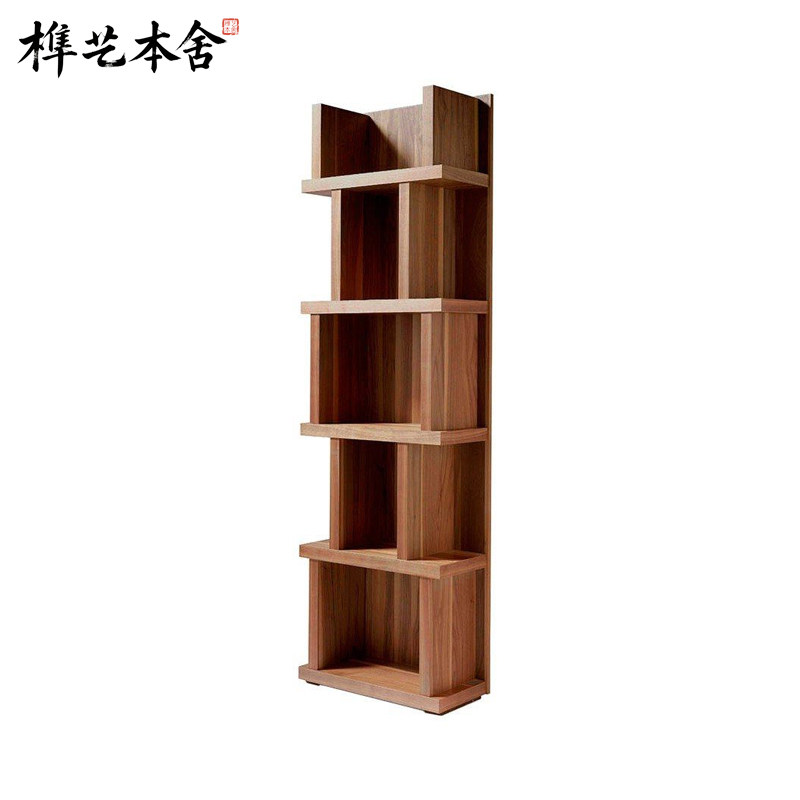 意式极简实木展示收纳架