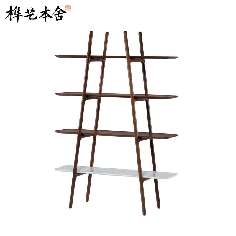 榫艺本舍/意式艺术设计客厅阳台实木 MALIN 马林办公室收纳展品架