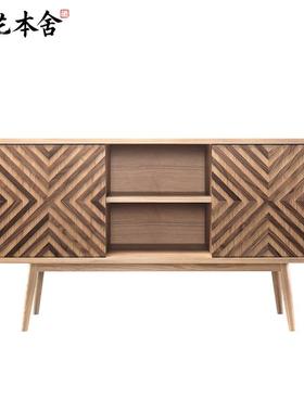 榫艺本舍/北欧艺术设计家用条纹餐边柜Casanova Sideboard 电视柜