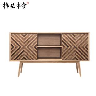 榫艺本舍/北欧艺术设计家用条纹餐边柜Casanova Sideboard 电视柜