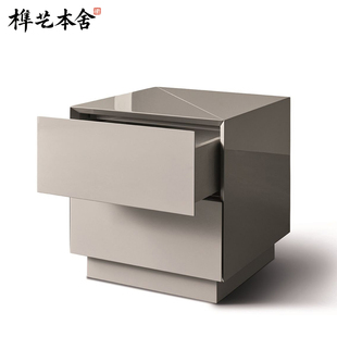 卡尔卧室抽屉床头柜 轻奢设计客厅餐厅实木角柜KARL 榫艺本舍 意式