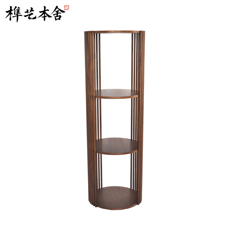 榫艺本舍/意式轻奢设计实木置物架PALAFITTE帕拉菲特书房圆形书架