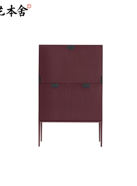榫艺本舍/北欧轻奢红色大小户型 alcor storage units 实木陈列柜