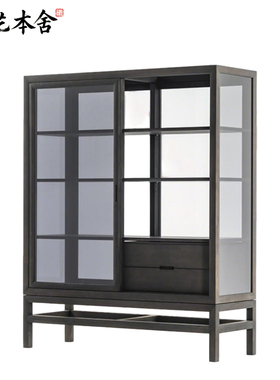 榫艺本舍/意式极简轻奢艺术 SILENT CABINET 客厅玻璃门餐边柜