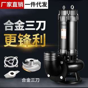 污水泵泥浆220v小型抽水机化粪池排污泵家用潜水泵一件代发 切割式