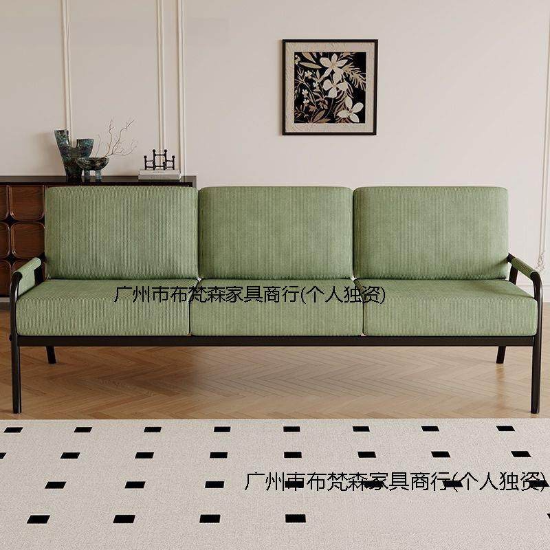 三人双人简易小型沙发小户型出租房铁架沙发舒适透气布艺耐用沙发