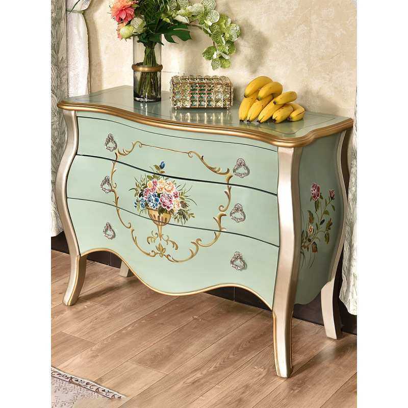 美式轻奢斗柜手绘玄关一体实木简易隔断门厅欧式储物收纳装饰入户,3C数码配件,USB灯,淘宝优惠券,粉丝福利购,淘宝优惠卷