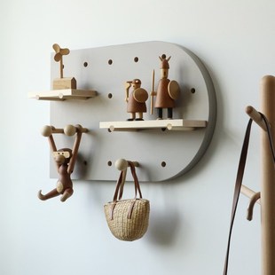 电表箱装饰画g洞洞板置物架配电箱遮挡盖板挂钩玄关墙上实木衣帽