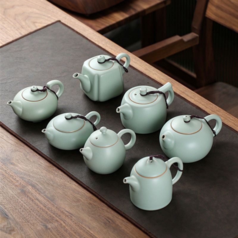 汝窑茶壶单壶陶瓷西施壶侧把x壶日式功夫茶具家用泡茶壶冰裂可养,餐饮具,茶壶,淘宝优惠券,粉丝福利购,淘宝优惠卷