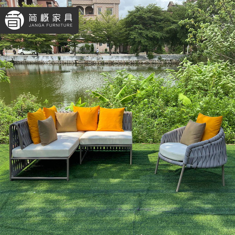 户外沙发庭院套装别墅花园沙发圆床泳池防水防晒躺床酒店民宿沙发