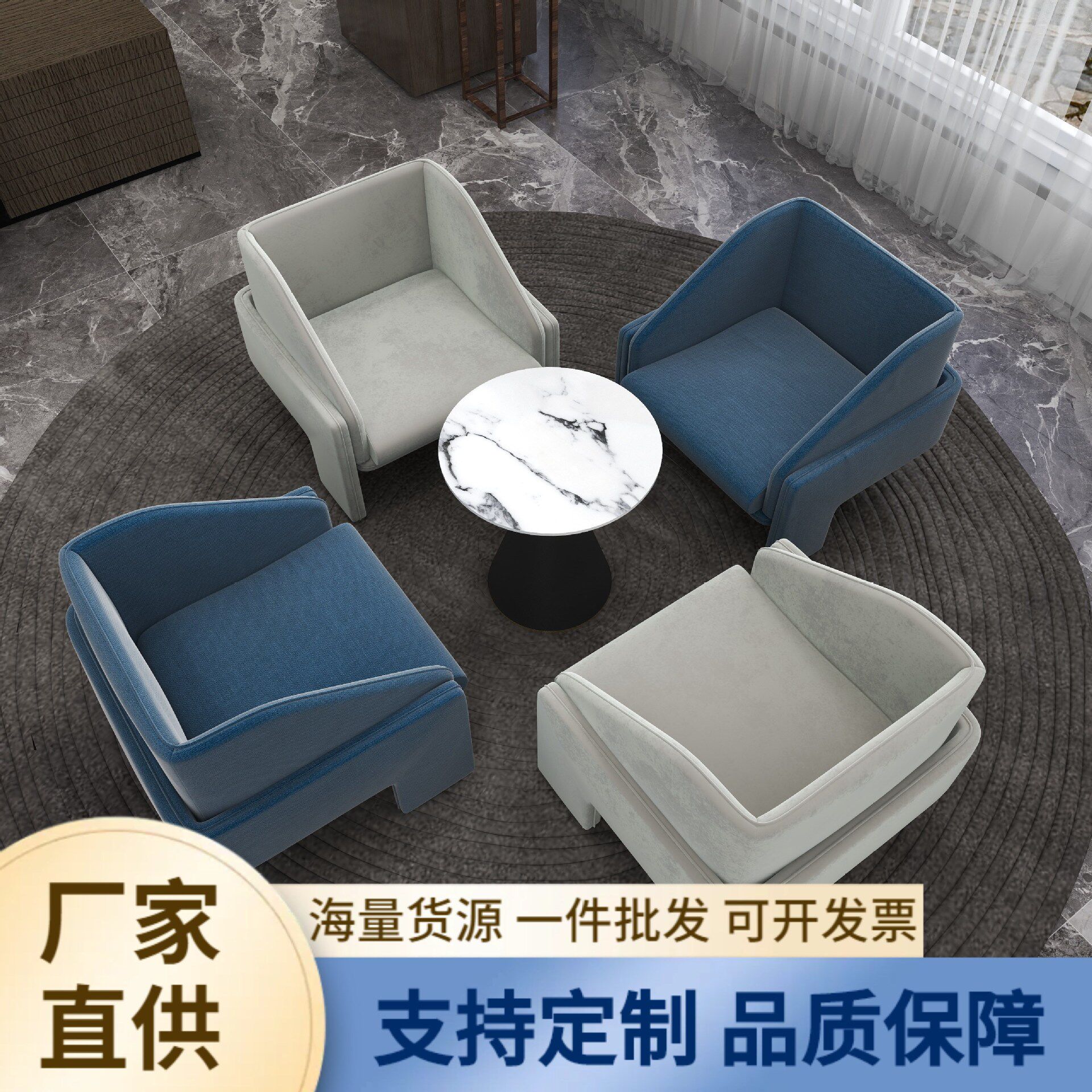 简约现代布艺单人沙发椅设计师创意极简风客厅休闲椅酒店接待沙发