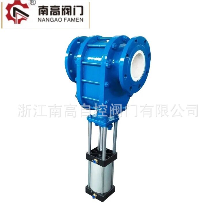 耐磨损气动双闸板闸阀Z644TC-16C-DN80双作用陶瓷铸钢材质