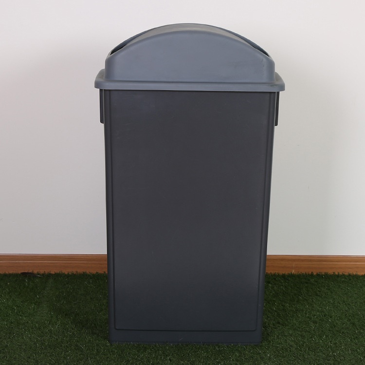 90L左右摇盖 全新塑料垃圾桶  家用户外垃圾桶 环卫桶无轮轴 出口