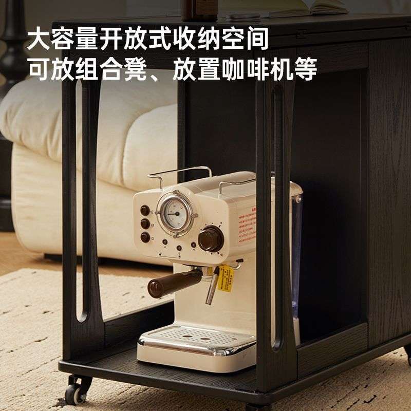 J^多功能边几实木可移动变形一体茶几组合桌椅折叠餐桌客厅收纳