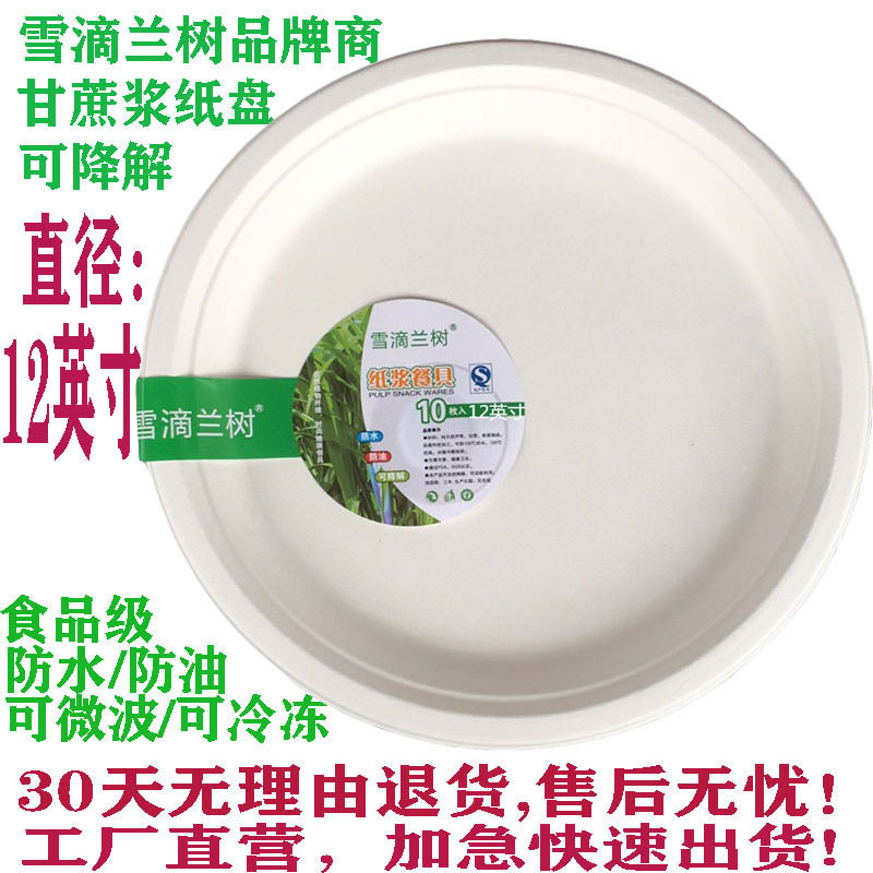 工厂现货批发整箱大圆盘幼儿园画画食品级一次性盘子加厚12寸纸盘