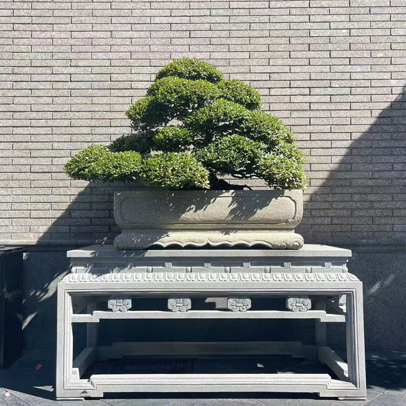 花岗岩石雕方桌茶几盆景底座