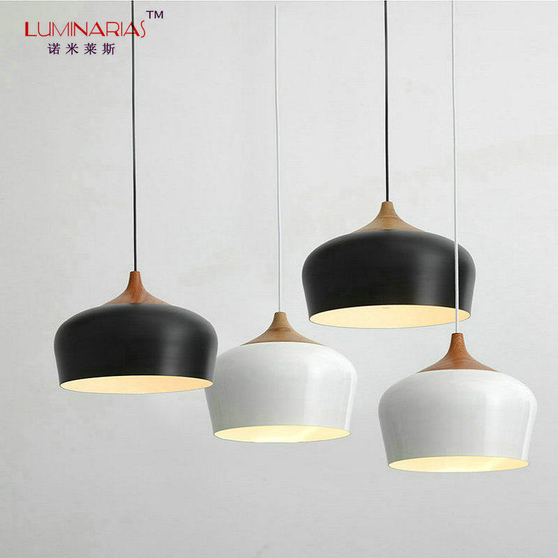 北欧简约木艺客厅餐厅咖啡店灯现代办公室创意半圆吧台饭厅吊灯