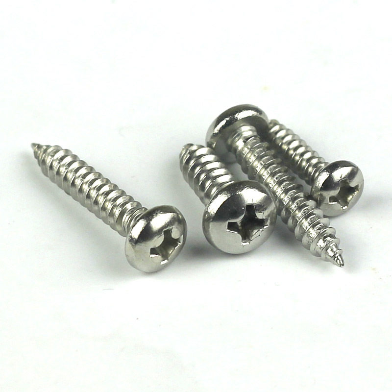 ST5.5不锈钢304盘头自攻螺丝  十字圆头自攻螺钉尖尾 GB845-85