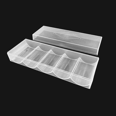 筹码盒子德州扑克透明卡片盘筹码架子积分币收纳盒码箱100片装