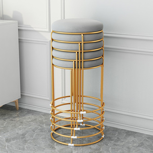 速发家梳轻奢凳子可叠放椅子餐桌圆用备凳凳子客厅卧室化妆用妆矮