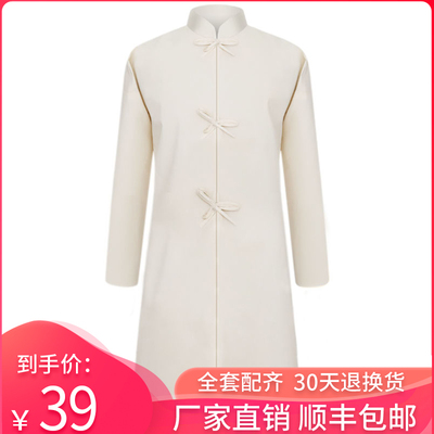 速发白布孝衣孝服丧服一次衣孝裤白帽棉麻对襟孝性送孝牌黑纱