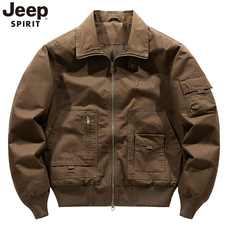 JEEP吉普纯棉多口袋工装夹克外套