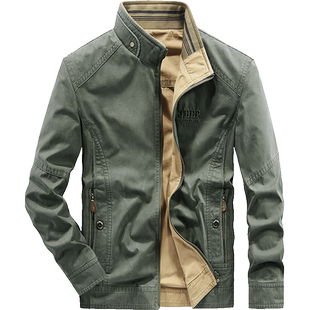 JEEP吉普男士纯棉双面穿夹克2026春秋新款多口袋工装水洗茄克外套