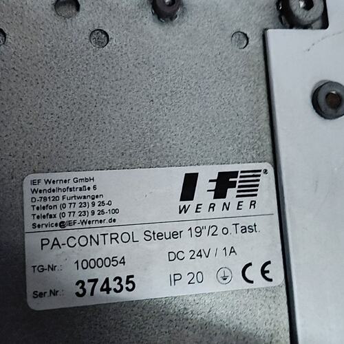 {议价}IEF WERNER PA-CONTROL 19”控制器