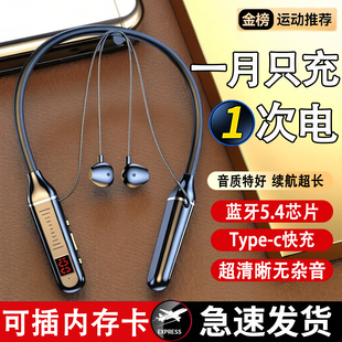 入耳式蓝牙耳机挂脖式无线耳机降噪不漏音运动防水超长续航高音质