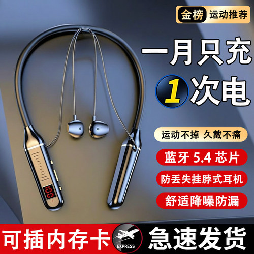 入耳式蓝牙耳机挂脖式降噪长续航