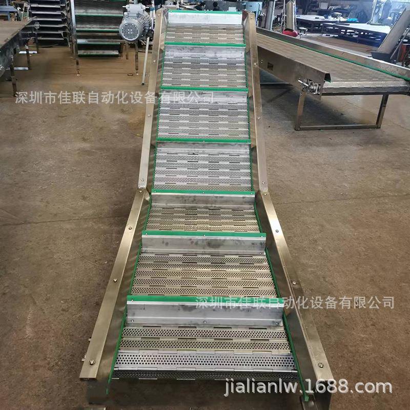 耐高温链板提升上料输送机传送04不锈钢爬坡碳钢重型链板输送机