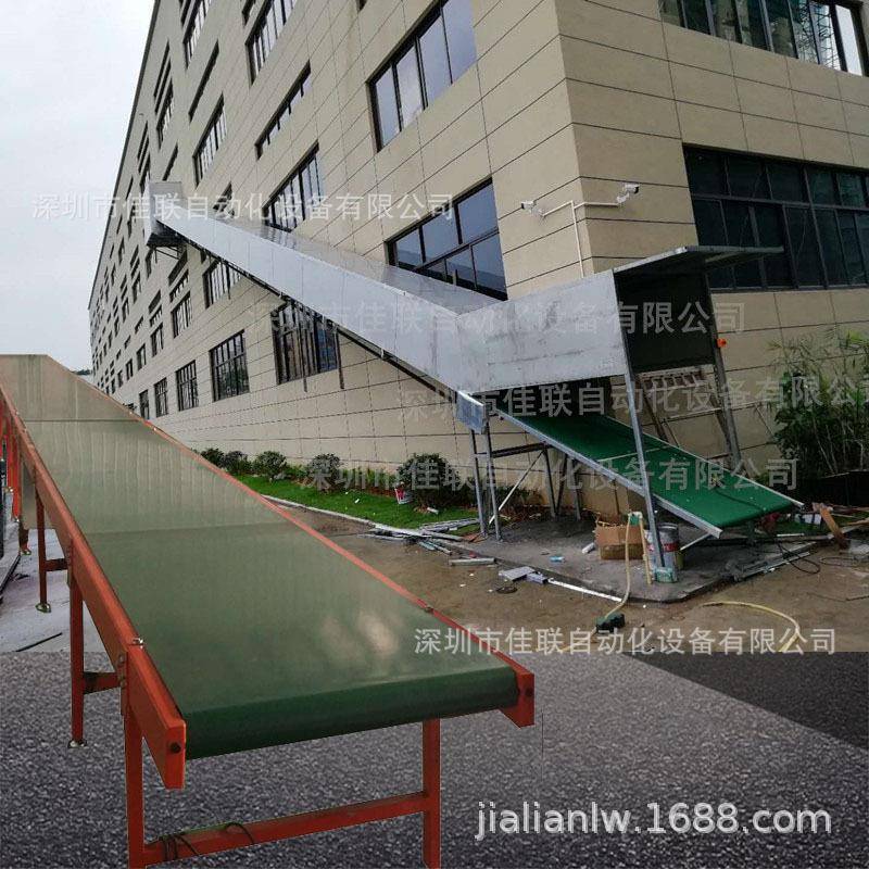 往返皮带传送式货物滑梯_三楼爬坡输送带装货柜车传输带高效快速