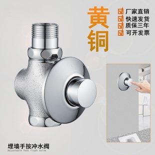 冲水阀开关埋墙蹲便器冲洗阀手按式 厕所暗装 大便开关蹲坑延时阀芯