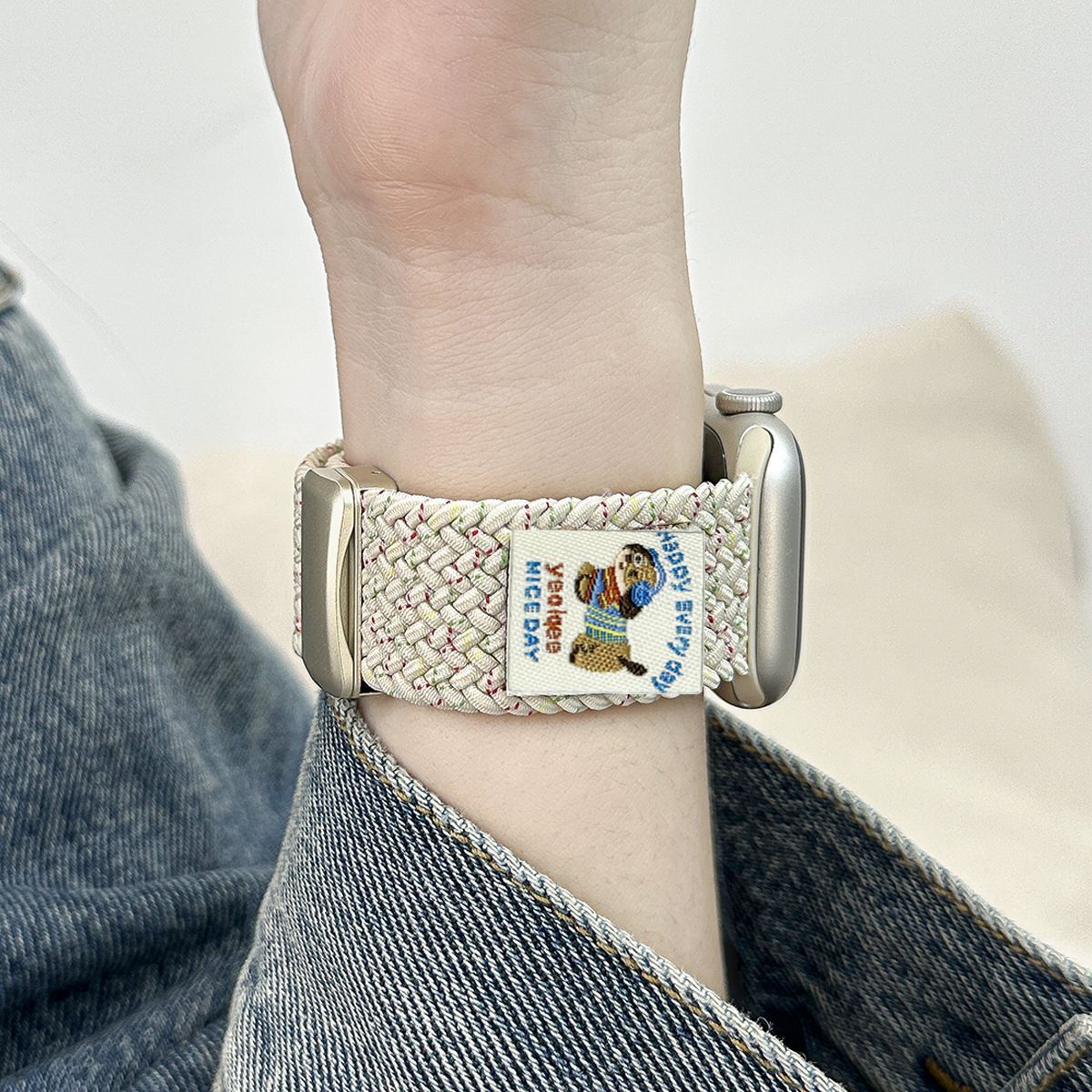 腊肠狗S10/s11编织磁吸适用iwatch10表带苹果applewatchS9876可爱