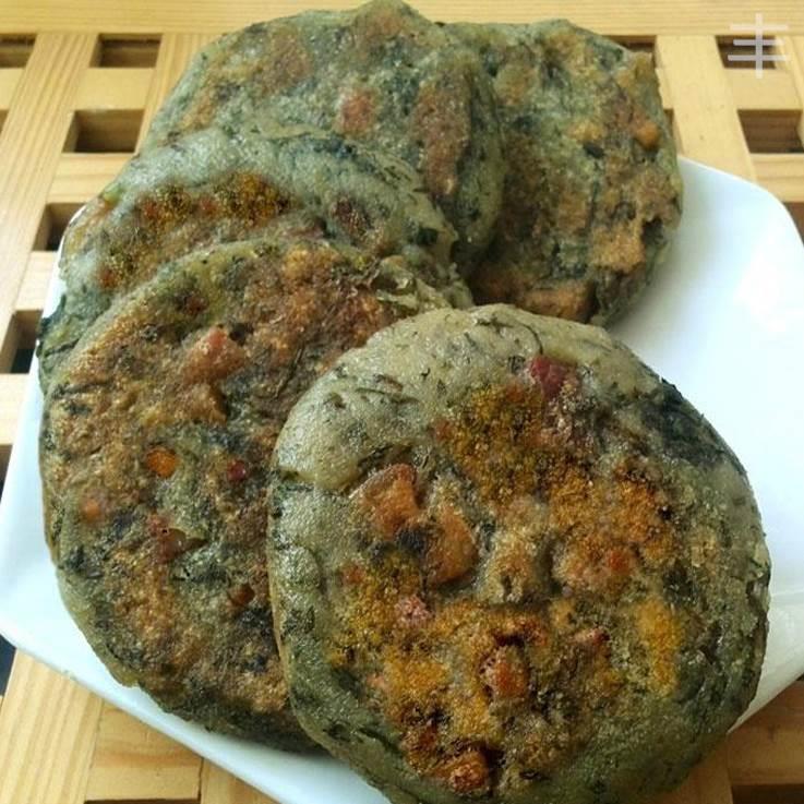 现货安徽蒿子粑粑 带咸肉腊肉 米面 面粑粑安徽特产六安蒿子粑粑