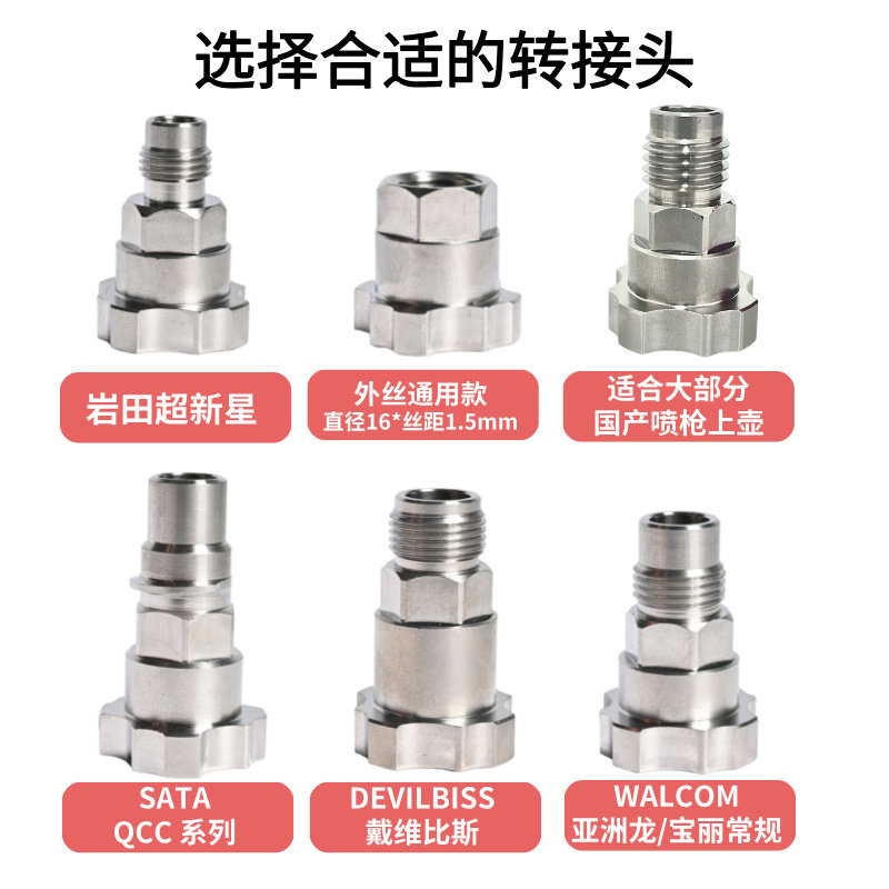喷枪上壶转接头萨塔SATA岩田戴维比斯瓦尔特汽车喷枪配件通用款,五金/工具,喷枪,淘宝优惠券,粉丝福利购,淘宝优惠卷