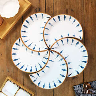 团圆陶瓷月亮拼盘组合家庭聚餐盘拼盘菜盘子餐具釉下彩家用瓷盘